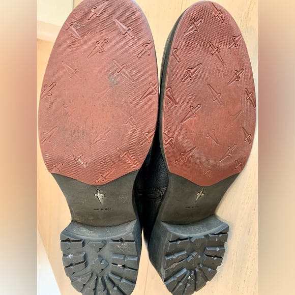 PACIOTTI Designer Black Leather Over Knee Boots Silver 41 US 10-10.5 EXCELLENT! - Picture 5 of 16